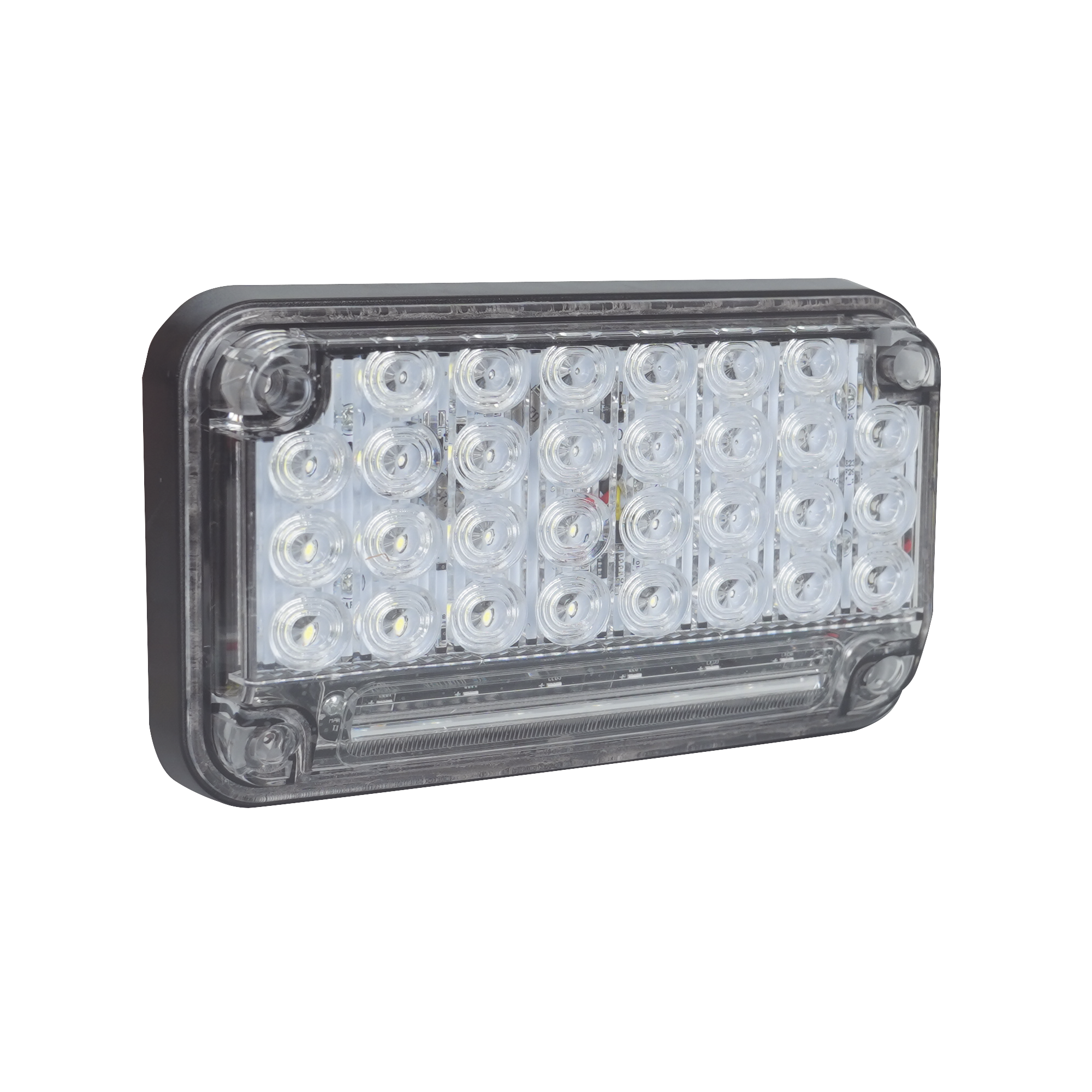 XLTE2335W|Luz de Advertencia de 7X4", Color Claro, Con Luz de Trabajo, Ideal para Ambulancias